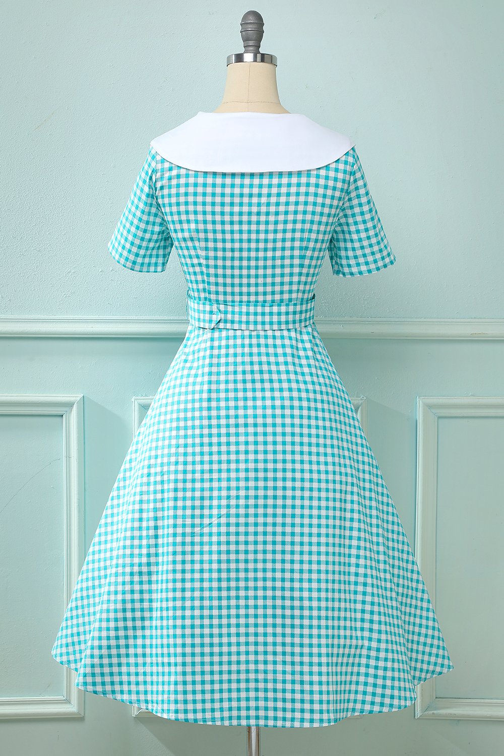 Robe Trapèze à carreaux Vintage des années 50