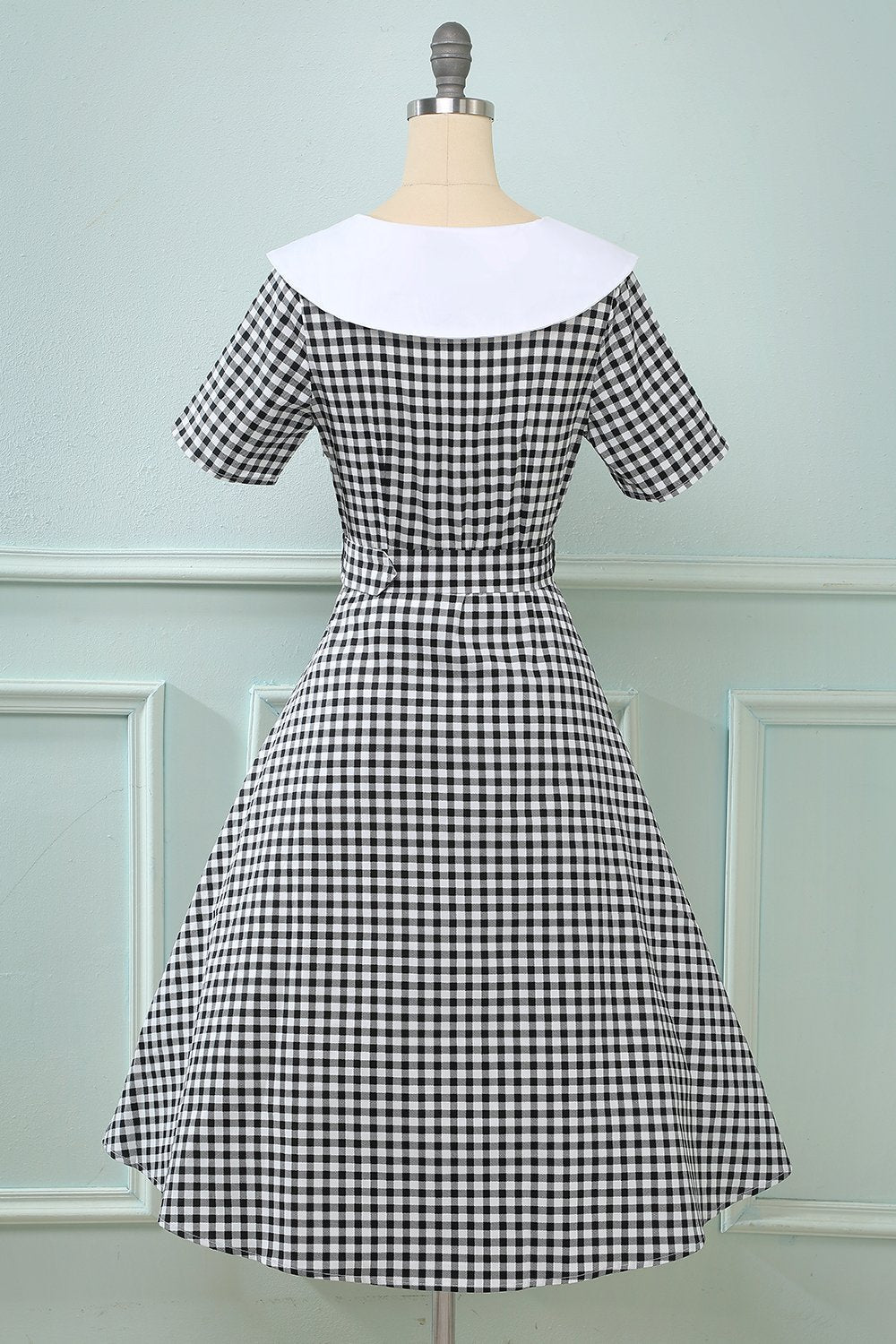 Robe Trapèze à carreaux Vintage des années 50