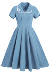 Robe Bleue Vintage Style 50's