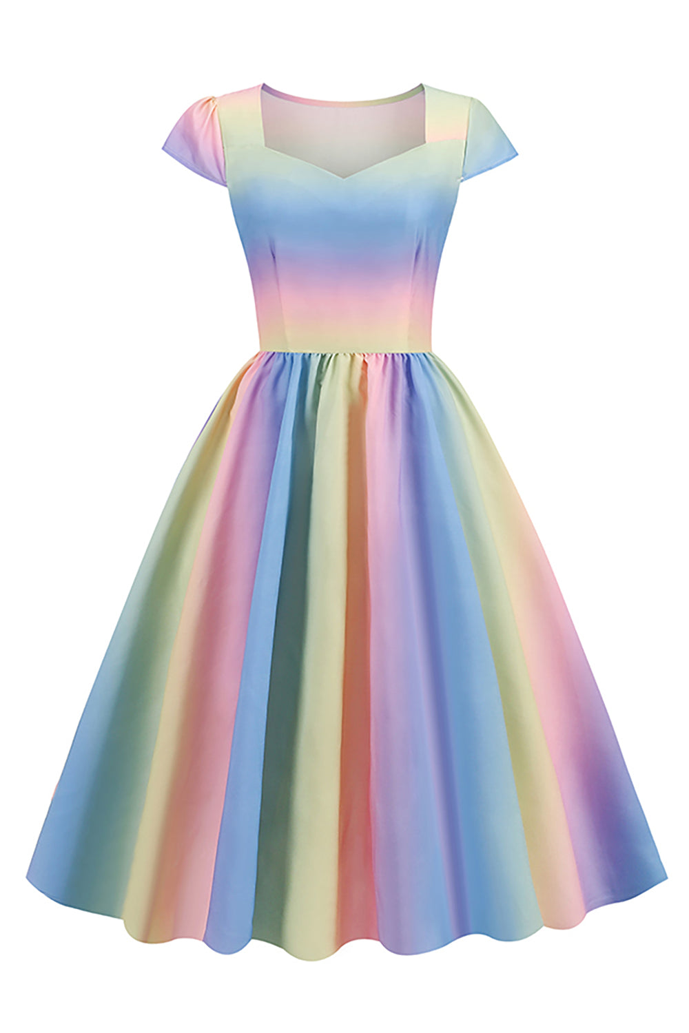 Robe Arc-en-ciel Vintage Style 50's
