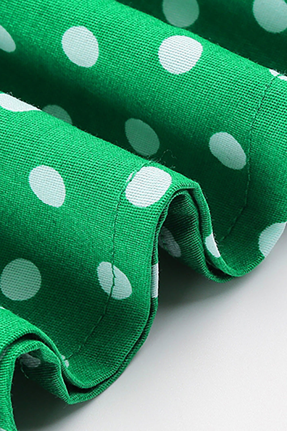Robe Verte à Pois Style Vintage