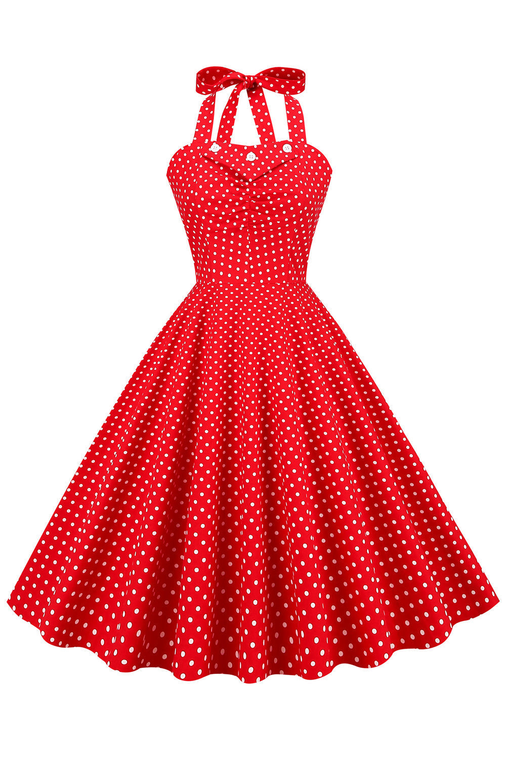 Robe Rouge à Pois Vintage des années 50 Robes Vintage