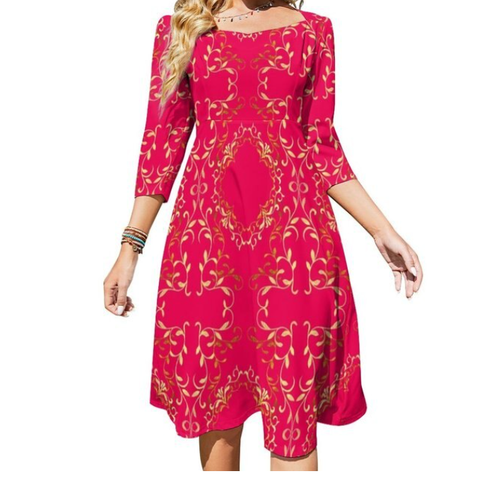 Robe Courte Année 70 Rouge