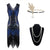 Robe Année 20 Gatsby Bleue et Noir