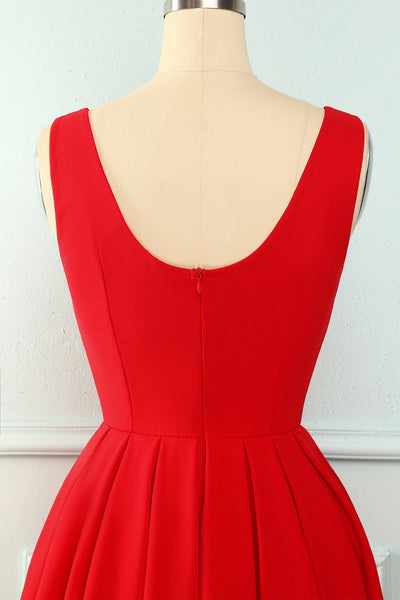 Robe à volants rouge Vintage