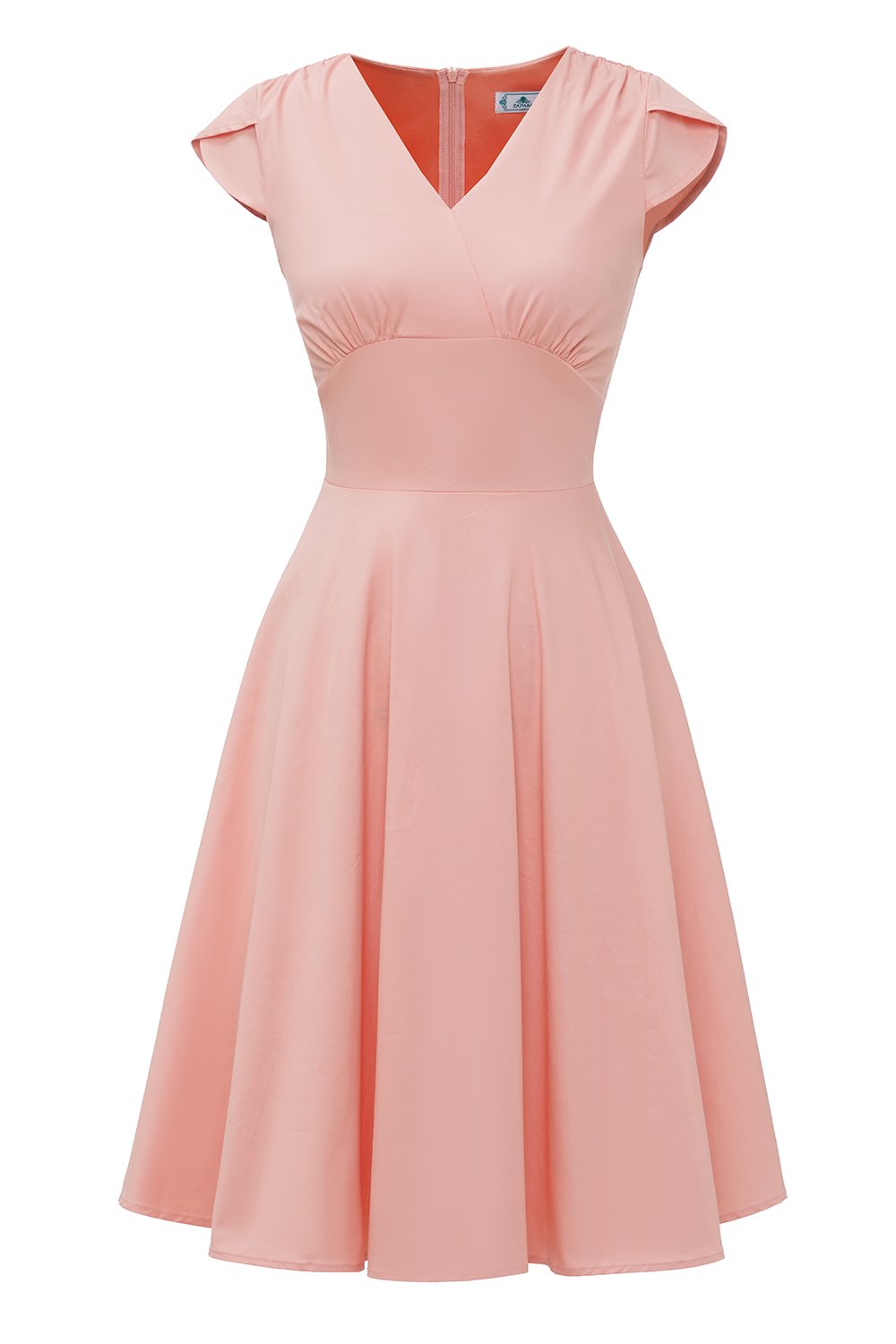 Robe Vintage Rose avec Col en Cœur