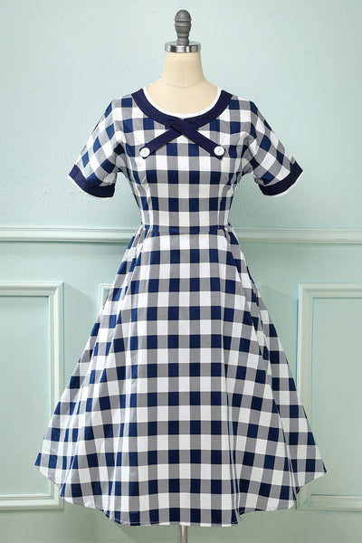 Robe Vintage à imprimé de Plaid