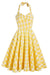 Robe Jaune Plaid des années 1950