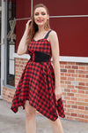 Robe Rouge et Noir Plaid Vintage