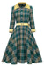Robe Verte Vintage d’automne à carreaux