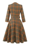 Robe Vintage Plaid Marron