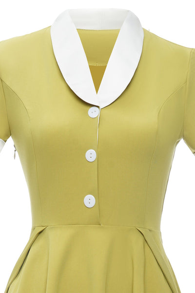 Robe Couleur Citron Vintage