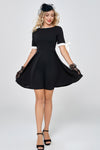 Robe noire Vintage Manches Courtes