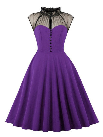 Robe Violette Année 50 Femme