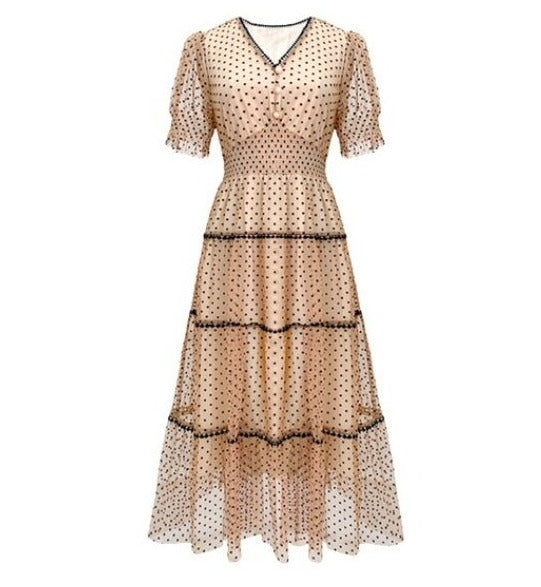 Robe Années 40 Vintage Champagne