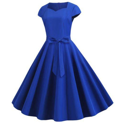 Robe Années 50 Vintage Bleu
