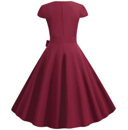 Robe Années 50 Vintage Bordeaux