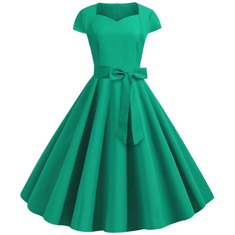 Robe Années 50 Vintage Verte