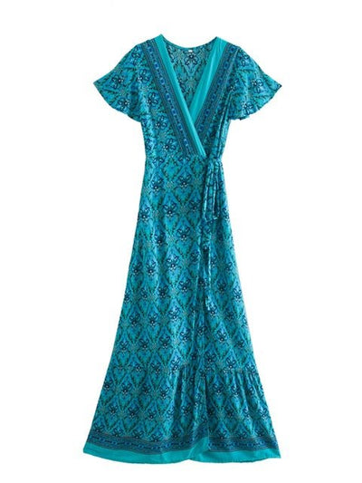 Robe Bleue Turquoise Années 70 Classe