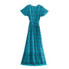 Robe Bleue Turquoise Années 70 Classe