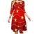 Robe Rouge à Étoiles Femme Année 70 Vintage Disco