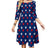 Robe Bleu Foncé à Étoiles Femme Année 70 Vintage Grande Taille