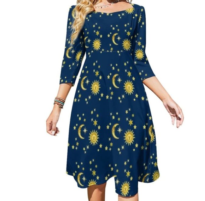 Robe Femme Année 70 Vintage Mi Longue