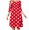 Robe Rouge à Étoiles Femme Année 70 Vintage Mode