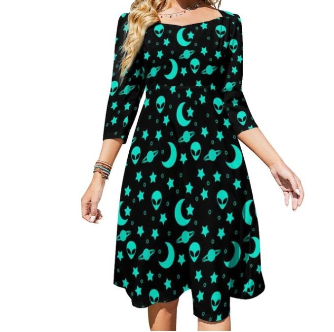 Robe Femme Année 70 Vintage Verte