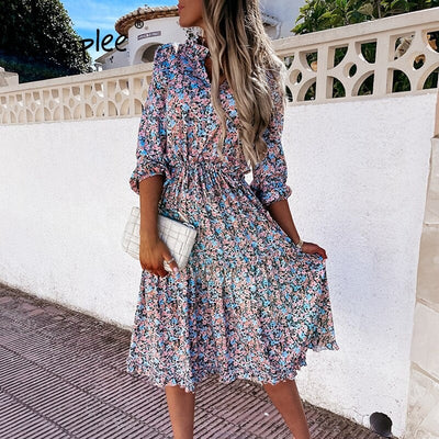 Robe Longue Fleurie Vintage