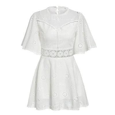 Robe Petite Années 70 Hippie Blanche