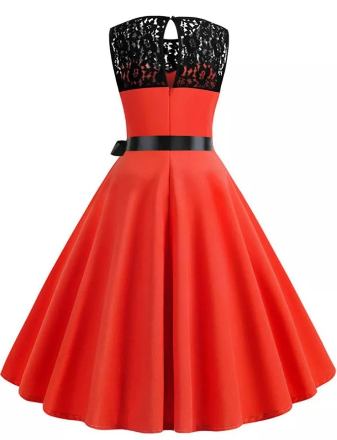 Robe Pin Up Année 50 Rouge et Noir
