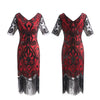 Robe Année 20 Dentelle Rouge