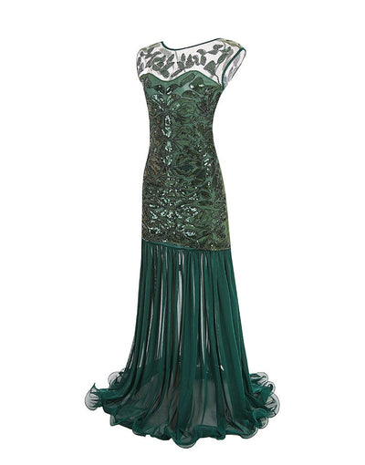 Robe Vintage Années 20 Flapper Vert