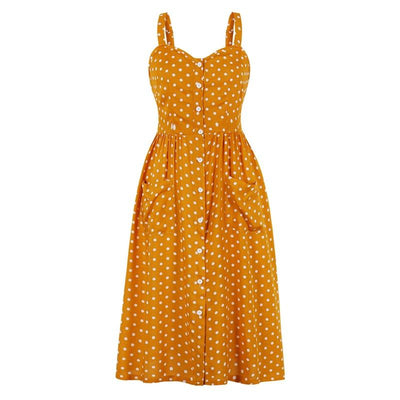 Robe à Pois Année 60 Jaune