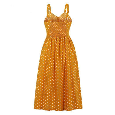 Robe à Pois Année 60 Jaune