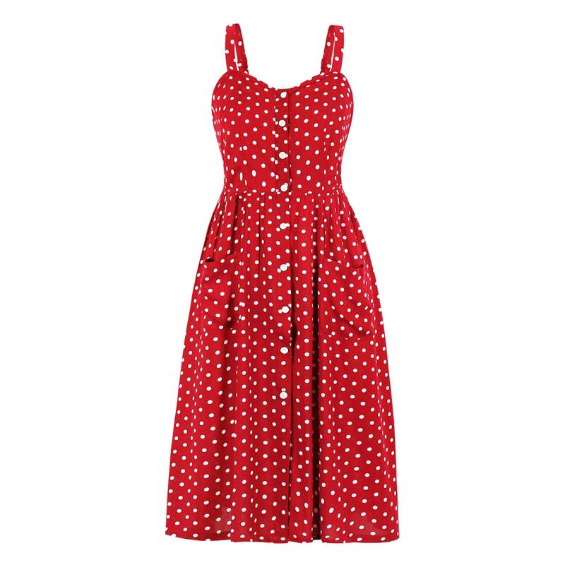 Robe à Pois Année 60 Rouge