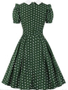 Robe à Pois Année 60 Verte