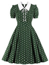 Robe à Pois Année 60 Verte