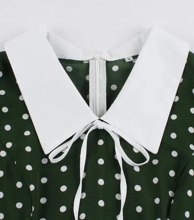 Robe à Pois Année 60 Verte