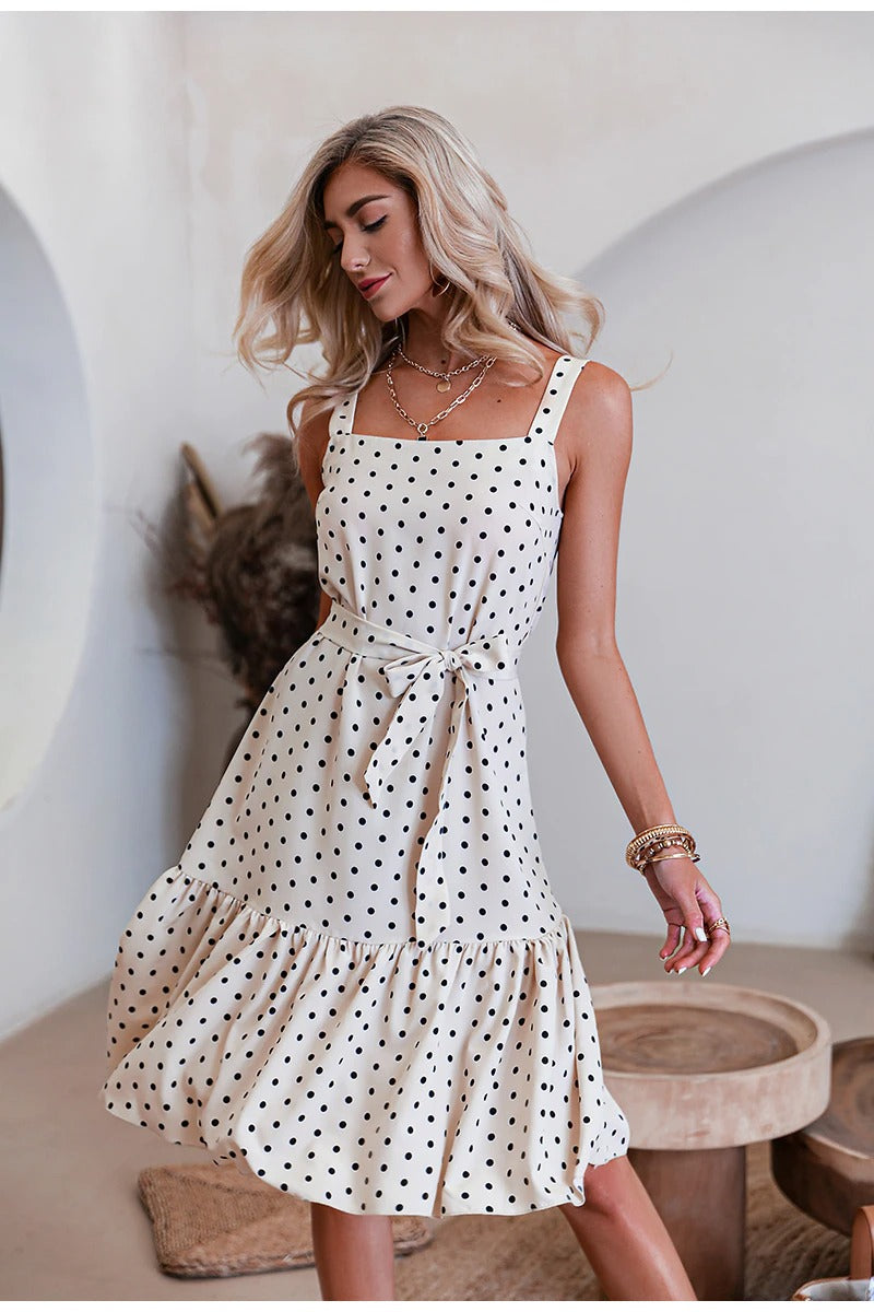 Robe à Pois Vintage Noir et Blanc