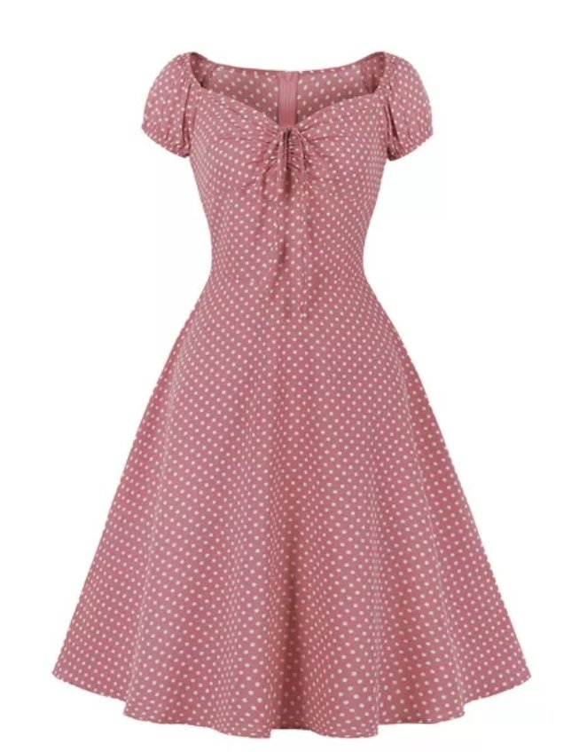 Robe à Pois Vintage Rouge Ouverte