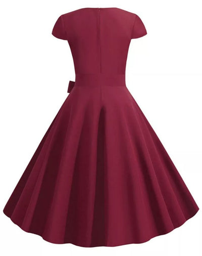 Robe Américaine Année 50 Bordeaux