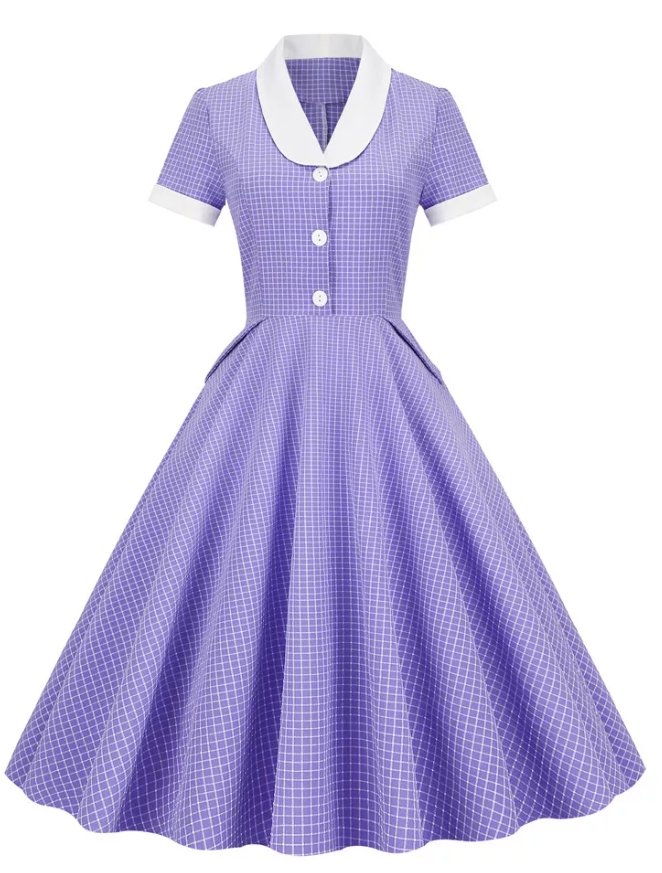 Robe Américaine Année 50 Lavande