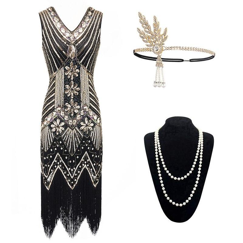 Robe Année 20 Gatsby Dorée