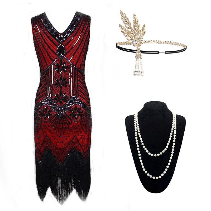 Robe Année 20 Gatsby Rouge