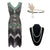 Robe Année 20 Gatsby Vert Or