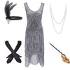 Robe Année 20 Vintage Grise