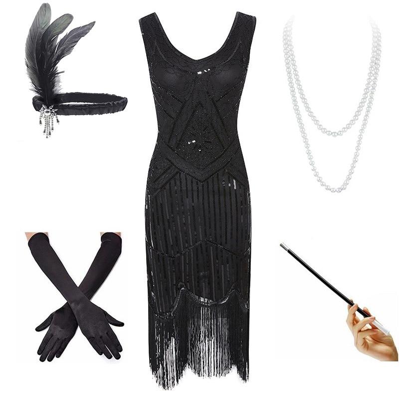 Robe Année 20 Vintage Noire