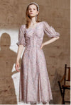 Robe Année 40 50 Classique Rose